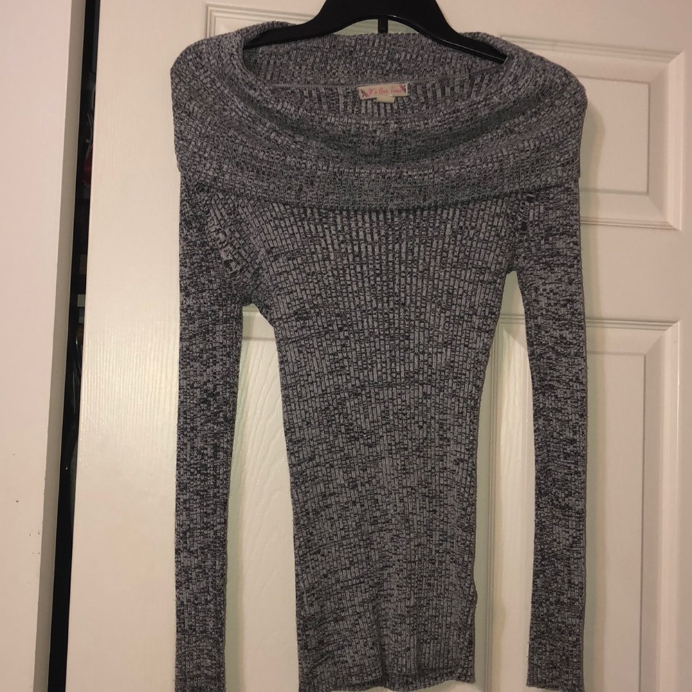 Stretchy off the shoulder winter sweater!